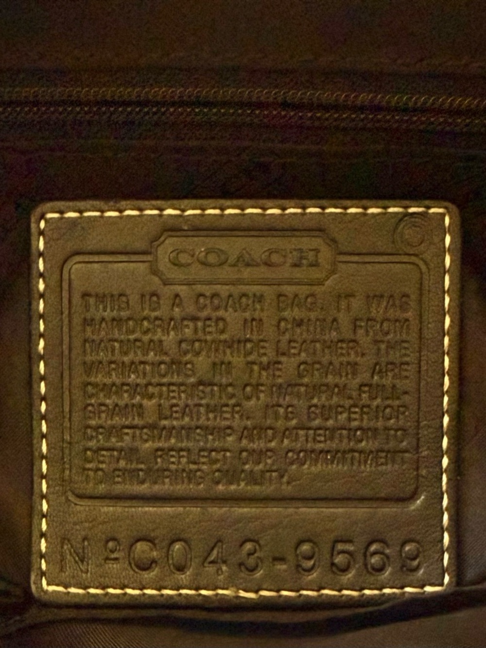 Coach Legacy Vintage Leather Small
Drawstring Backpack Purse, Black, Style #9569 - Picture 12 of 12